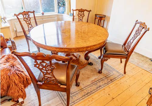 Theodore Alexander Used Paw Footed Dining Table and 4 x Chairs 