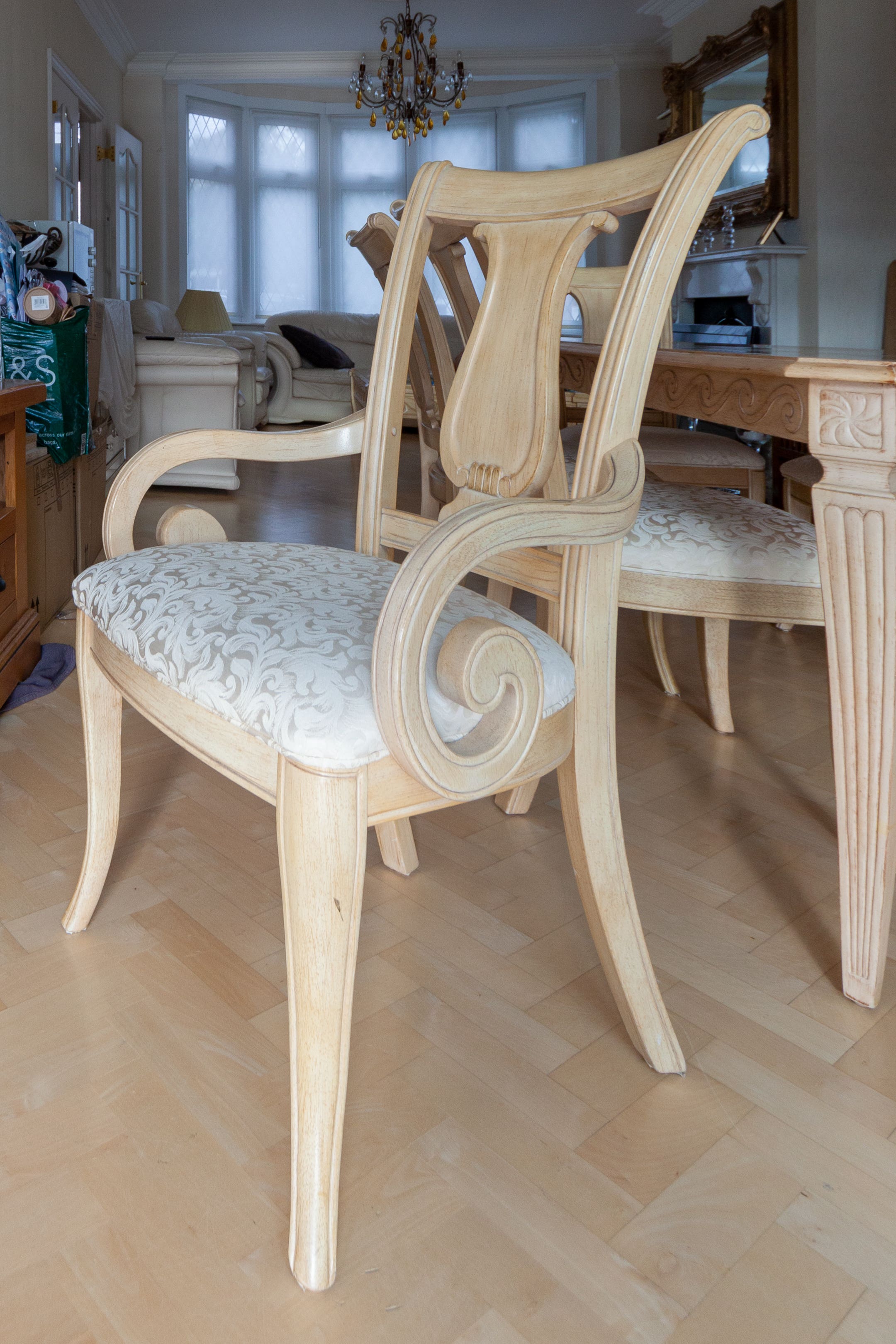Bernhardt Mediterranean Style Used Dining Table Chairs