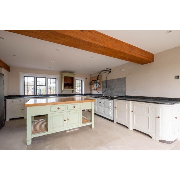 Chalon In Frame Used Shaker Kitchen, Freestanding Island