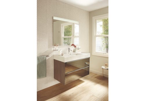 Roca Inspira Vanity Unit In City Oak/ Dark Mirror With Basin