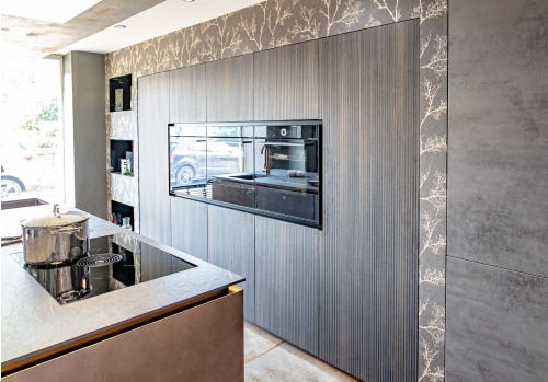 Warendorf Modern Handleless Ex Display Kitchen, V-Zug Appliances