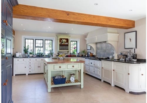 Chalon In Frame Used Shaker Kitchen, Freestanding Island