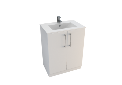 Lecico Freestanding Double Door Vanity Unit in Gloss White
