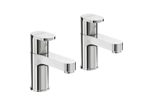 Francis Strata Chrome Blade Basin Tap Pair 