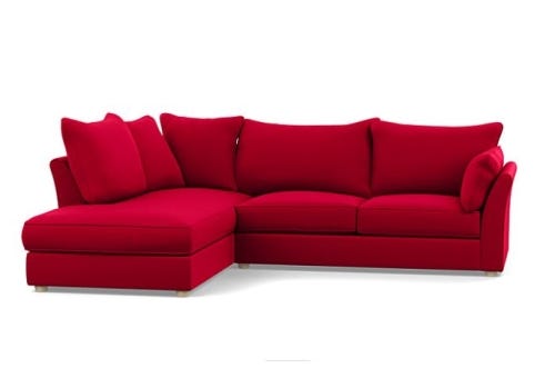 Heals Tailor Left Hand Facing Corner Sofa, Melton Wool in Oxide Red