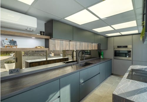 Modern Handleless Ex Display Kitchen, Appliances