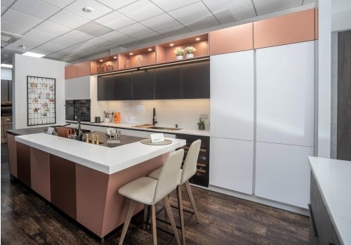 Kuhlmann Copper Handleless Ex Display Kitchen, Appliances