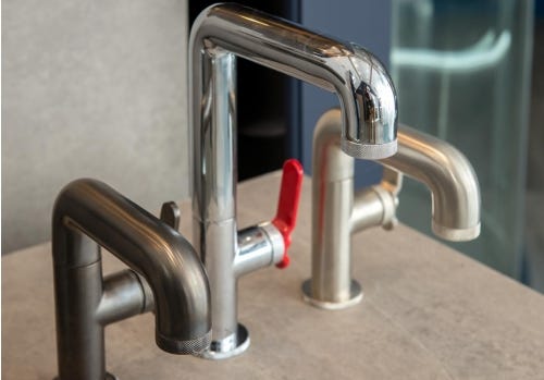 Ex Display Crosswater Union Tall Mono Chrome Tap With Red Lever